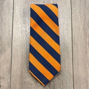Orange and Blue Silk Striped Men's Collegiate 3.5" Tie